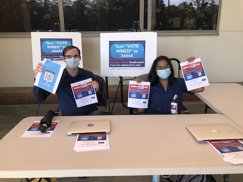 Medical students helped patients register to vote and request absentee ballots in a voting initiative.