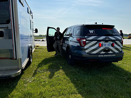 Emergency Medicine faculty, staff, resident, and fellow take part in disaster exercise at Kalamazoo-Battle Creek International Airport