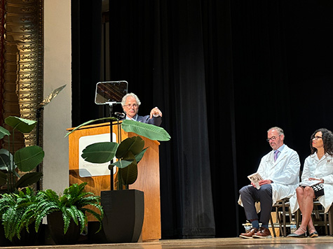 WMed Dean Robert G. Sawyer speaks at Class of 2028 White Coat Ceremony